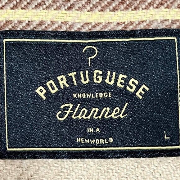 Portuguese Flannel Plaid Shirt - Tan/Brown/Black - Size L - Picture 4 of 9